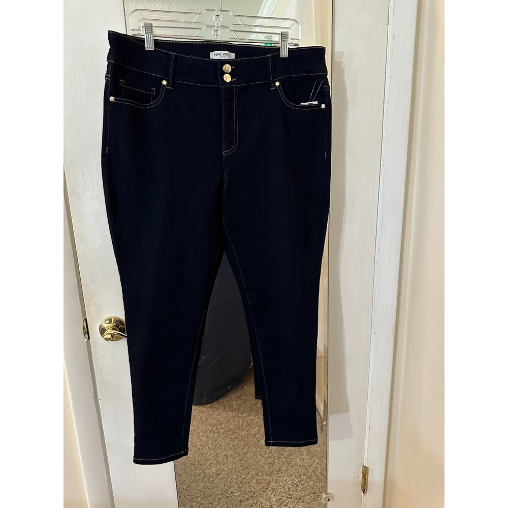 Nine West Skinny Jeans ~ 16W ~ Dark Blue